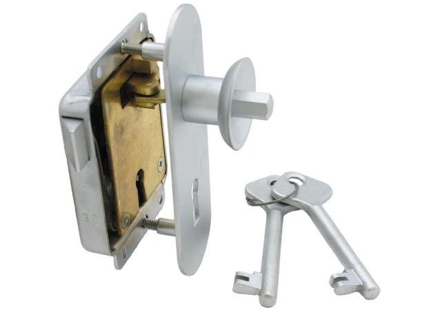Meubeloplegslot drukknop bediend Ls afsluitbaar met klavier sleutel, deurdikte 15-30mm Messing gepolijst