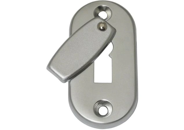 Rozet klavier met afdekplaatje opschroef 66x33mm per stuk Messing mat chroom