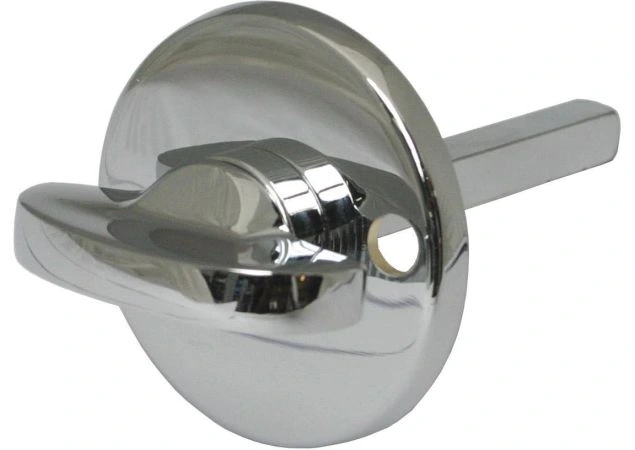 Rozet Wc opschroef  51mm rond binnenzijde met vrij/bezet draaiknop 7mm stift Messing gepolijst