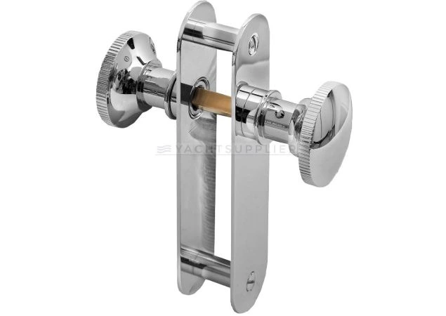 Knopkrukken 106 op schild Loop 130x30mm Krukstift 7mm Messing gepolijst