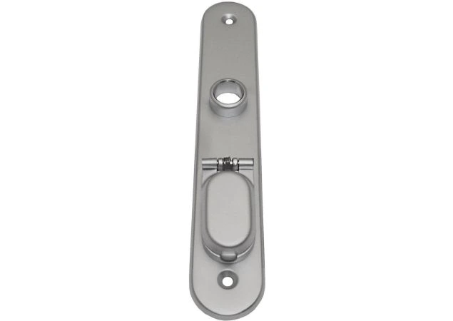 Deurschild profiel cilinder 230mm met Rvs cilinder afdekkap per stuk Messing mat chroom