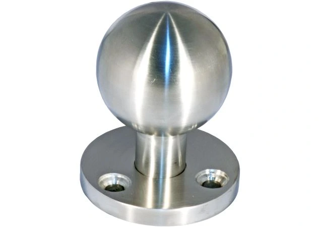 Deurknop Rond 50mm op montageplaat 60x8mm per stuk Rvs gepolijst