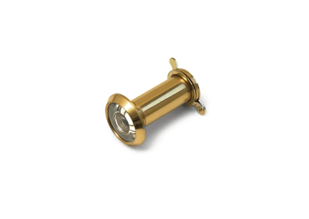 Deurspion messing gepolijst - Ø16mm - Voor deurdikte 36-60mm - Inclusief afsluitklepje - 200° zichtveld