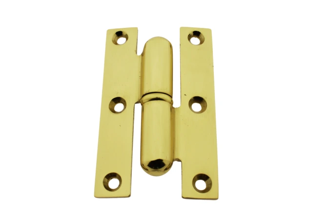 Paumelle Recht - 80x50mm - DIN Links - Messing Gepolijst