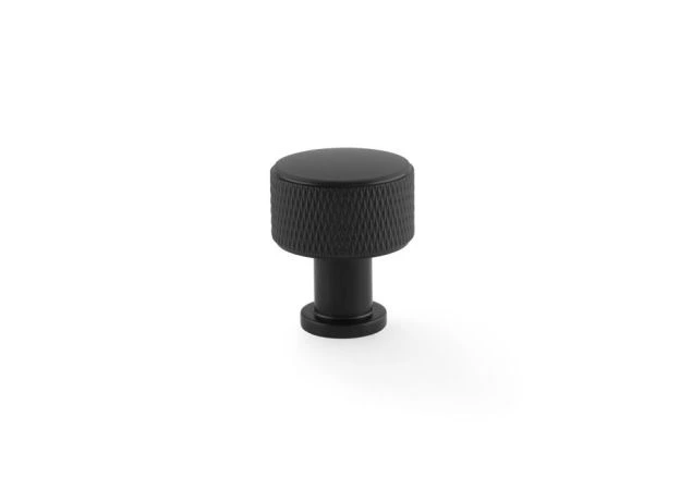 Meubelknop Knurled 'Lucia' - Mat zwart - Ø29mm - AW807K-29-BL