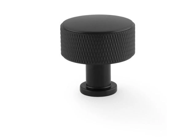 Meubelknop Knurled 'Lucia' - Mat zwart - Ø35mm - AW807K-35-BL
