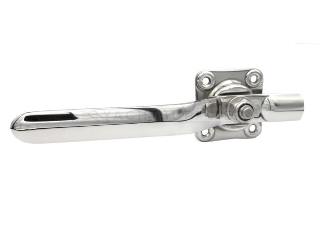Deurknevel RVS gepolijst enkel met aanschroefflens totale lengte: 250mm Grondplaat: 65x65mm 