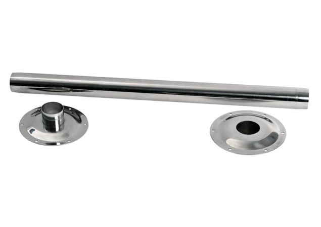 Tafelpoot - Ø50x670mm - RVS 316-  Gepolijst  - Onderstel Ø160mm