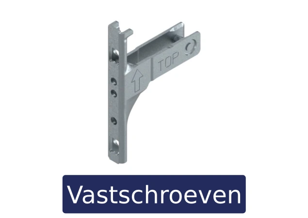 Frontbevestiging per stuk Lade hoogte: N/M/K/E MERIVOBOX om te schroeven Kleur: verzinkt
