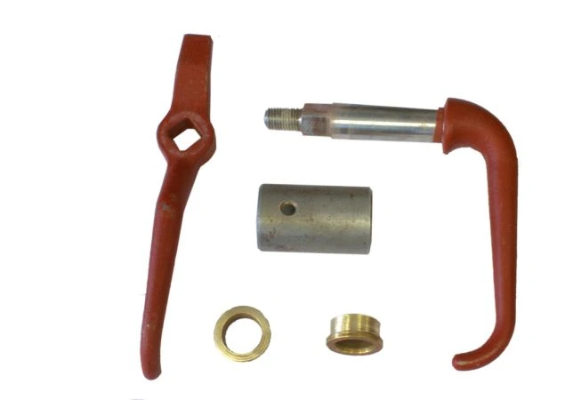 Deurgreep enkel staal met spindel tbv 93mm bus model B Gemenied