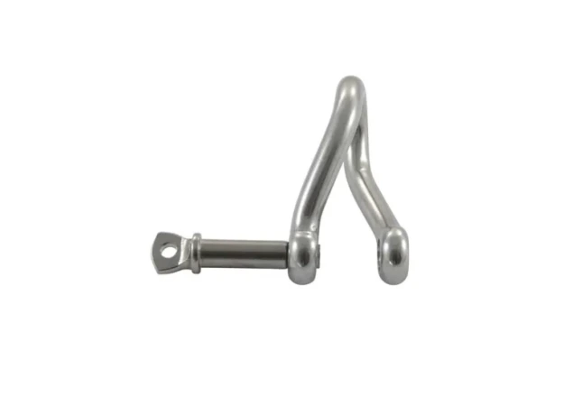 D-sluiting gedraaid met vaste pen - RVS 316 - Ø8mm