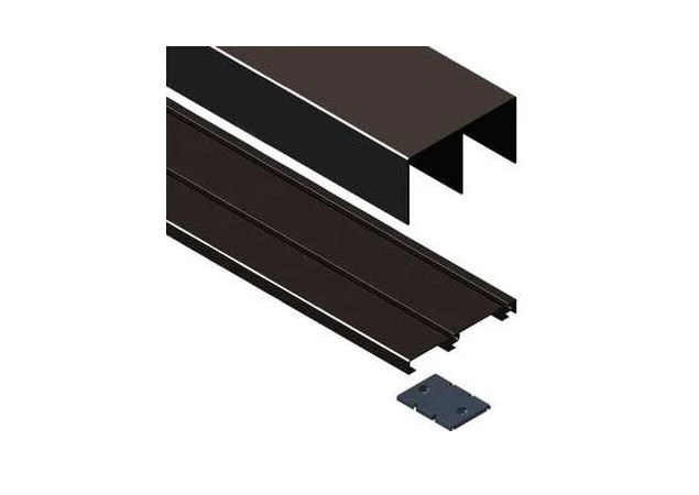 Schuifdeurrail set -  Boven & onderrail dubbel 2.95 meter Aluminium Zwart 