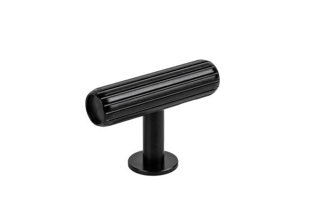 Meubelknop met ril - Ø15mm - 55x38,5mm - Mat zwart