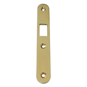 Sluitplaat voor insteek schuifdeurslot Pc 75mm per stuk  Messing gepolijst chroom