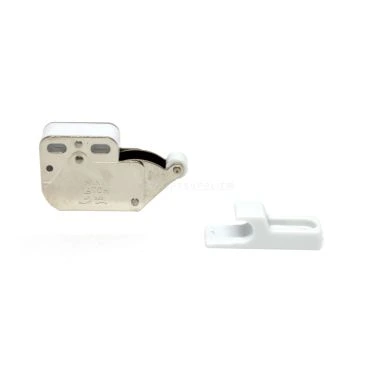 Mini Latch vernikkeld met tegenplaat Wit