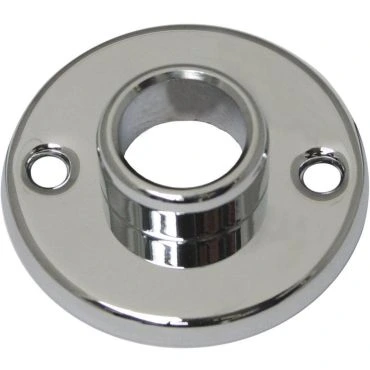 Kruk rozet opschroef 51mm rond per stuk Messing gepolijst chroom