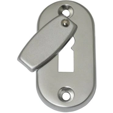 Rozet klavier met afdekplaatje opschroef 66x33mm per stuk Messing gepolijst chroom