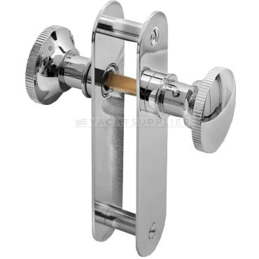 Knopkrukken 106 op schild Loop 130x30mm Krukstift 7mm Messing mat chroom