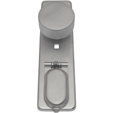 Deurschild 165x45 mm Knop t.b.v. Pc met Messing cilinder afdekkap incl. bevestigings materiaal Messing mat chroom