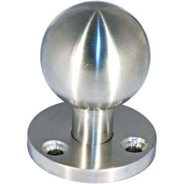 Deurknop Rond 50mm op montageplaat 60x8mm per stuk Rvs gepolijst