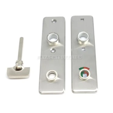 Deurschild Wc buitenzijde 165x45mm met vrij/bezet signalering per stuk Messing gepolijst chroom