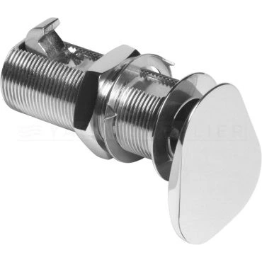 Drukknopsluiting Flush gepolijst rvs met knop driehoekig. Inclusief sluitplaat