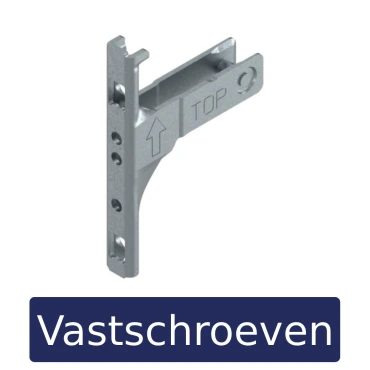 Frontbevestiging per stuk Lade hoogte: N/M/K/E MERIVOBOX om te schroeven Kleur: verzinkt
