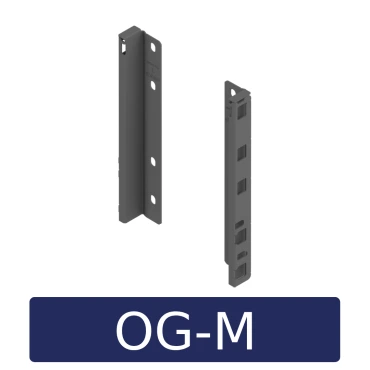 Rugwandhouder - set MERIVOBOX N-hoogte, L+R, voor houten rugwand Kleur: orion grijs
