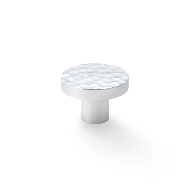 Meubelknop Hammered 'Hanover' - Gepolijst chroom - Ø38mm - Hoogte 28mm
