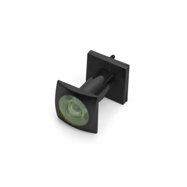 Deurspion messing zwart - Vierkant - Ø16mm - Deurdikte 40-65mm - Incl. afsluitklepje - 200° zichtveld