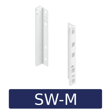 Rugwandhouder - set MERIVOBOX K-hoogte, L+R, voor houten rugwand Kleur: zijde wit
